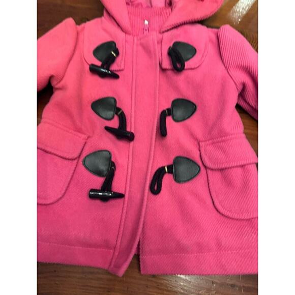 Hartstrings Baby Girls Woven Pea Coat Duffle Coat Toggle Closure Pink 12 Months - Picture 6 of 9